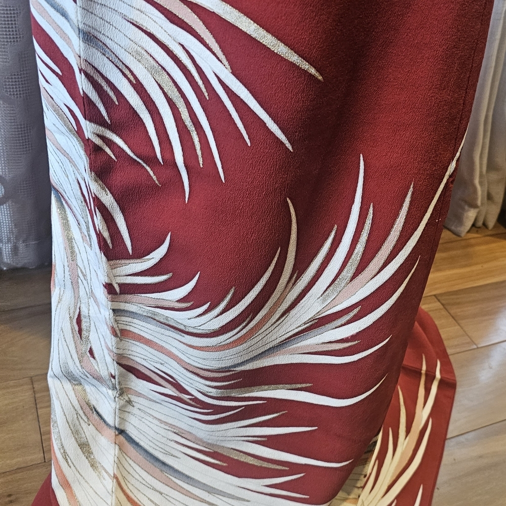 RED Antique Kimono from Japan